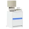 Image de vidaXL Armoires de chevet et lumières LED 2pcs blanc bois d'ingénierie852034