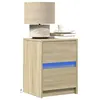 Image de vidaXL Armoire de chevet avec lumières LED chêne sonoma