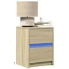 Image de vidaXL Armoires de chevet et lumières LED 2 pcs chêne sonoma852038