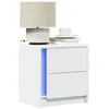 Image de vidaXL Armoire de chevet avec lumières LED blanc bois d'ingénierie852047