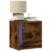Image de vidaXL Armoire de chevet et lumières LED chêne fumé bois d'ingénierie852055