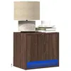 Image de vidaXL Tables de chevet murales avec lumières LED 2 pcs chêne marron852088