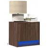 Image de vidaXL Tables de chevet murales avec lumiÃ¨res LED 2 pcs chÃªne marron