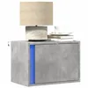 Image de vidaXL Table de chevet murale avec lumières LED gris béton852095