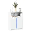 Image de vidaXL Buffet avec LED blanc 77x34x100 cm bois d'ingÃ©nierie