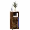 Image de vidaXL Buffet avec LED chêne fumé 42,5x34x100 cm bois d'ingénierie852156