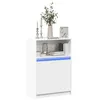 Image de vidaXL Buffet avec LED blanc 72x34x100 cm bois d'ingénierie852159