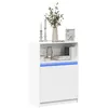 Image de vidaXL Buffet avec LED blanc 72x34x100 cm bois d'ingÃ©nierie