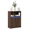 Image de vidaXL Buffet avec LED chêne marron 72x34x100 cm bois d'ingénierie852165