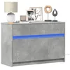 Image de vidaXL Meuble TV avec LED gris béton 91x34x61 cm bois d'ingénierie852183