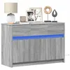 Image de vidaXL Meuble TV avec LED sonoma gris 91x34x61 cm bois d'ingénierie852185