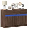 Image de vidaXL Meuble TV avec LED chÃªne marron 91x34x61 cm bois d'ingÃ©nierie