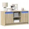 Image de vidaXL Meuble TV avec LED chêne sonoma 100x34x50 cm bois d'ingénierie852189