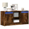 Image de vidaXL Meuble TV avec LED chêne fumé 100x34x50 cm bois d'ingénierie