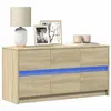 Image de vidaXL Meuble TV avec LED chêne sonoma 100x34x50 cm bois d'ingénierie