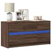 Image de vidaXL Meuble TV avec LED chêne marron 100x34x50 cm bois d'ingénierie852221