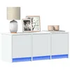 Image de vidaXL Meuble TV avec LED blanc 97x34x40 cm bois d'ingénierie