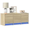 Image de vidaXL Meuble TV avec LED chêne sonoma 97x34x40 cm bois d'ingénierie852238