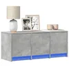Image de vidaXL Meuble TV avec LED gris béton 97x34x40 cm bois d'ingénierie852239