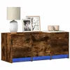 Image de vidaXL Meuble TV avec LED chêne fumé 97x34x40 cm bois d'ingénierie852240