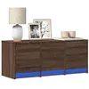 Image de vidaXL Meuble TV avec LED chêne marron 97x34x40 cm bois d'ingénierie852242
