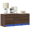 Image de vidaXL Meuble TV avec LED chÃªne marron 97x34x40 cm bois d'ingÃ©nierie