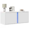 Image de vidaXL Meuble TV mural avec lumières LED blanc 80x31x35 cm852257
