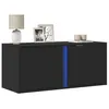 Image de vidaXL Meuble TV mural avec lumières LED noir 80x31x35 cm852258