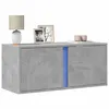 Image de vidaXL Meuble TV mural avec lumières LED gris béton 80x31x35 cm852260