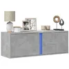 Image de vidaXL Meuble TV mural avec lumières LED gris béton 100x31x35 cm852267
