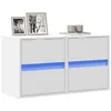Image de vidaXL Meubles TV muraux avec lumières LED 2 pcs blanc 41x31x45 cm852272