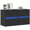 Image de vidaXL Meubles TV muraux avec lumières LED 2 pcs noir 41x31x45 cm852274