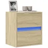 Image de vidaXL Meuble TV mural avec lumières LED chêne sonoma 41x31x45 cm852275