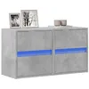 Image de vidaXL Meubles TV muraux et lumières LED 2 pcs gris béton 41x31x45 cm852278
