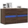 Image de vidaXL Meubles TV muraux lumières LED 2 pcs chêne marron 41x31x45 cm852284