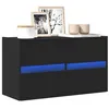 Image de vidaXL Meuble TV mural avec lumières LED noir 80x31x45 cm852286