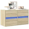 Image de vidaXL Meuble TV mural avec lumières LED chêne sonoma 80x31x45 cm852287