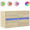 Image de vidaXL Vidaxl Meuble Tv Mural Avec Lumières Led Chêne Sonoma 80x31x45 Cm