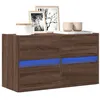 Image de vidaXL Meuble TV mural avec lumières LED chêne marron 80x31x45 cm852291