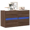 Image de vidaXL Meuble TV mural avec lumiÃ¨res LED chÃªne marron 80x31x45 cm