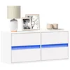 Image de vidaXL Meuble TV mural avec lumières LED blanc 100x31x45 cm852292
