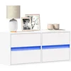 Image de vidaXL Meuble TV mural avec lumiÃ¨res LED blanc 100x31x45 cm