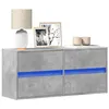 Image de vidaXL Meuble TV mural avec lumières LED gris béton 100x31x45 cm852295