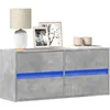 Image de vidaXL Meuble TV mural avec lumiÃ¨res LED gris bÃ©ton 100x31x45 cm