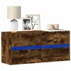 Image de vidaXL Meuble TV mural avec lumières LED chêne fumé 100x31x45 cm852296