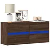 Image de vidaXL Meuble TV mural avec lumières LED chêne marron 100x31x45 cm852298