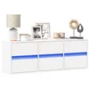 Image de vidaXL Meuble TV mural avec lumières LED blanc 130x31x45 cm852299