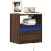 Image de vidaXL Meubles TV muraux lumiÃ¨res LED 2 pcs chÃªne marron 41x31x45 cm