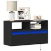 Image de vidaXL Meuble TV mural avec lumières LED noir 80x31x45 cm852328