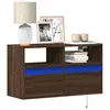 Image de vidaXL Meuble TV mural avec lumières LED chêne marron 80x31x45 cm852333